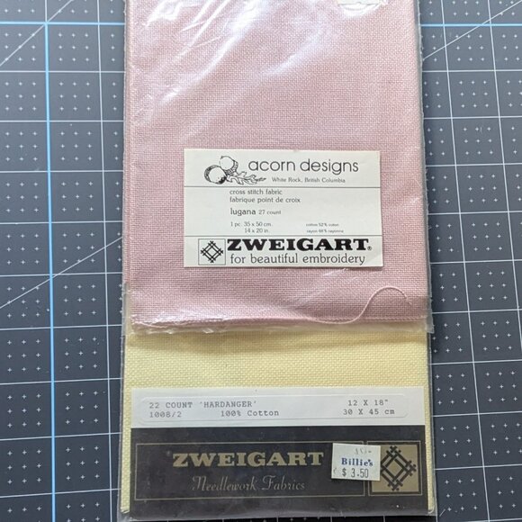 Zweigart Cross Stitch Fabric - Set of 2 - Hardanger 22 ct & Lugana 27 ct - Picture 4 of 4